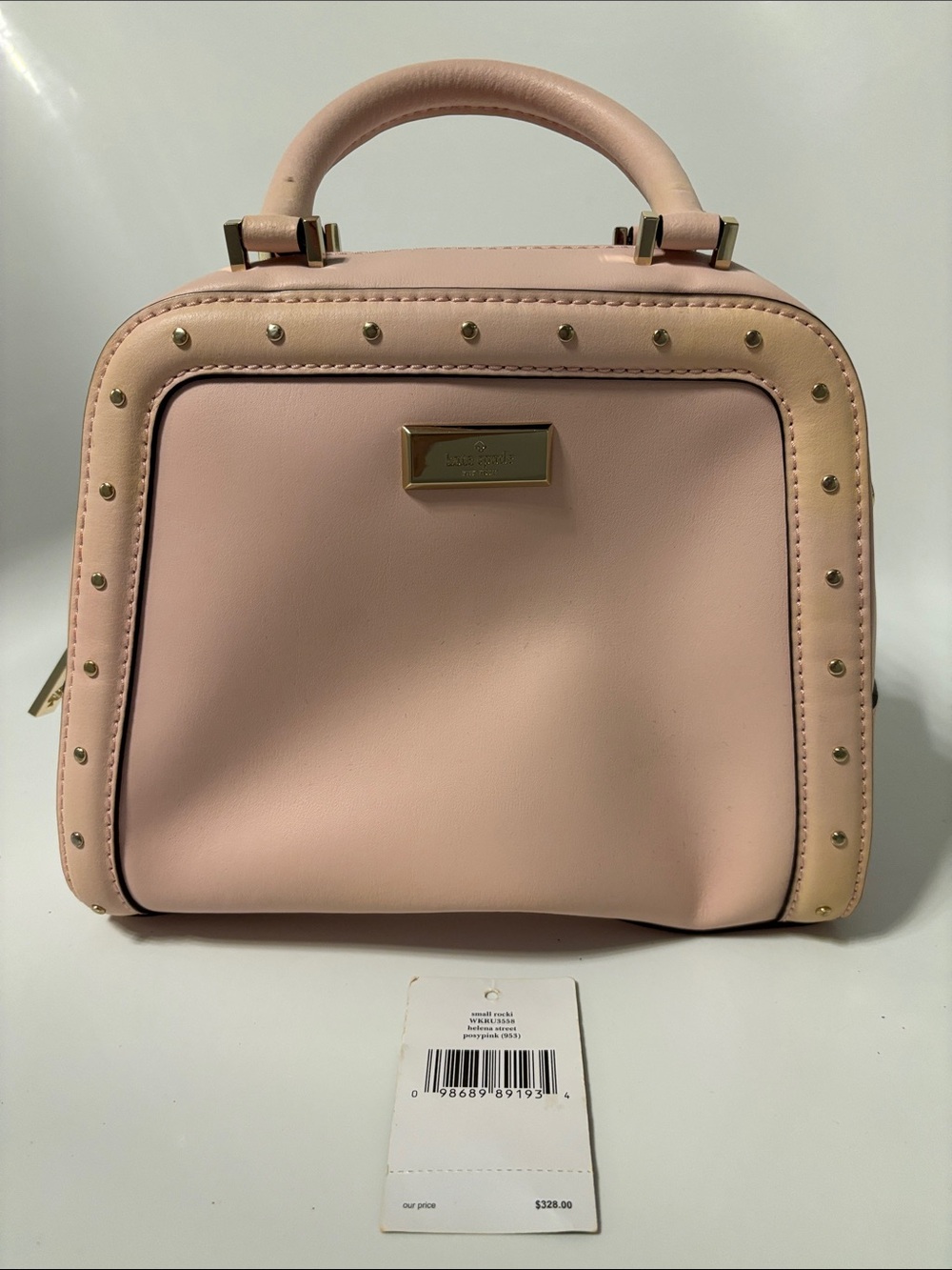 Kate Spade Blush Pink Stud-Trim Mini Top-Handle Bag